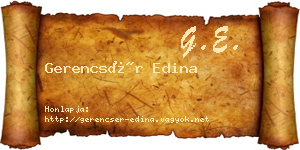 Gerencsér Edina névjegykártya